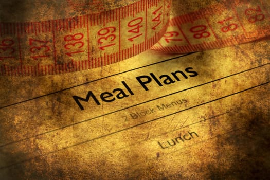 Meal plan grunge concept