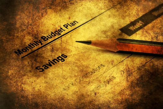 Savings plan grunge concept