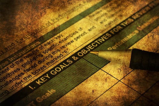 Goals and objectives grunge concept