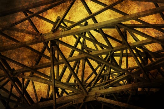 Construction joints on grunge background