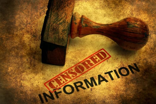Censored information grunge concept
