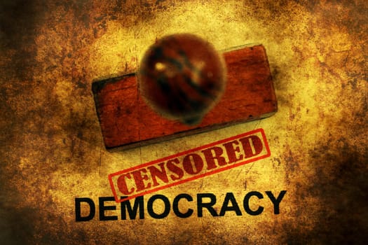 Censored democracy grunge concept