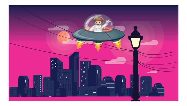 a space boy is coming from space