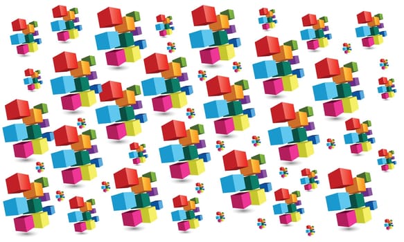 everything in this world has divided in small cubes as abstract background