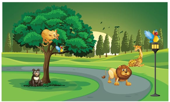 Cartoon collection animal in the jungle