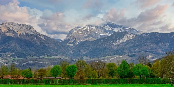 a mountain landscape in the French Alps, Annecy