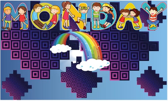 an abstract background with rainbow on Monday
