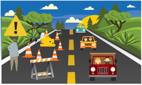 cars are on the roads and growing trees are work in progress