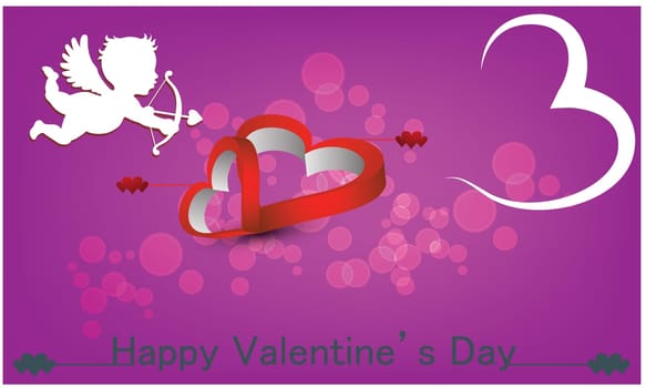 a flying boy with heart on this valentine day