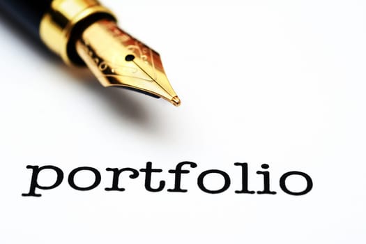 Fountain pen on portfolio