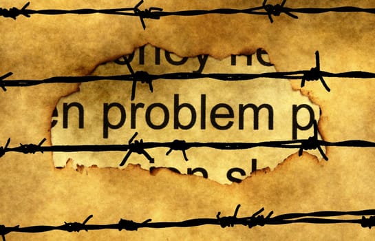 Problem paper hole concept against barbwire