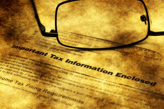 Tax information letter grunge concept