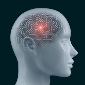 Brain shaped maze with clipping path included. Conceptual image of science and medicine. 3D illustration.