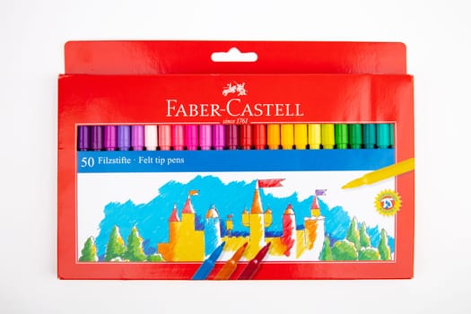 WETZLAR, GERMANY 2020_04_05 FABER CASTELL Felt Tip Pens. FABER CASTELL founded in 1761 in Germany. Products for writing, drawing, creative designs