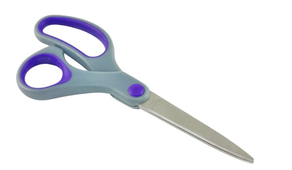 Big scissors isolated over white surface