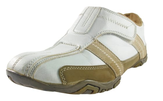 Closeup of sport shoe over white