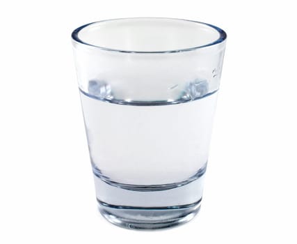 glass of cold water isolated on white background