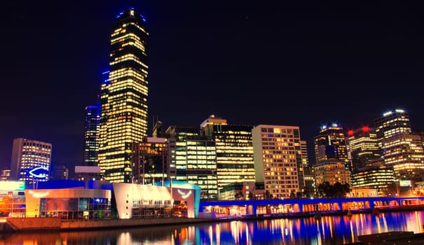 view on Melbourne City at night