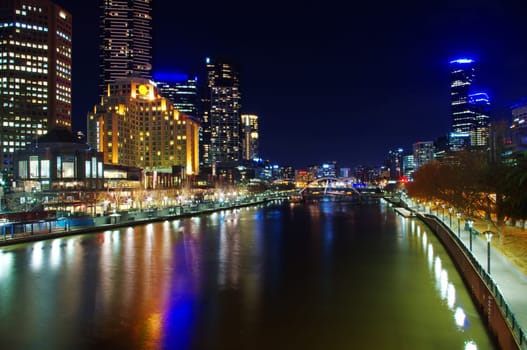 view on Melbourne City at night