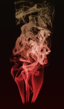 smoke with girl shape on the black background