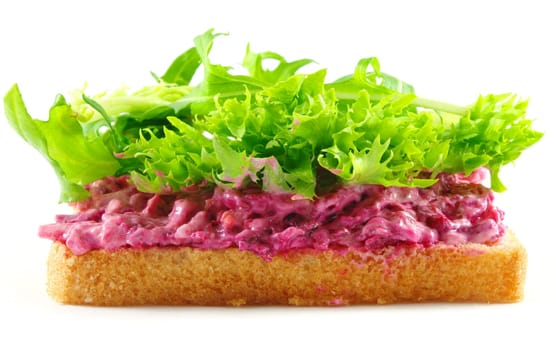 healthy sandwich with red cabbage