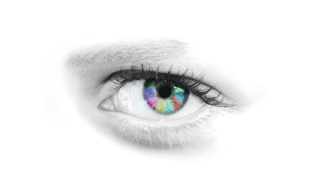 colorful abstract eye closeup