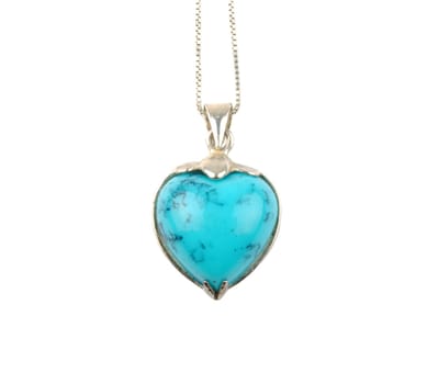 blue stone heart over white