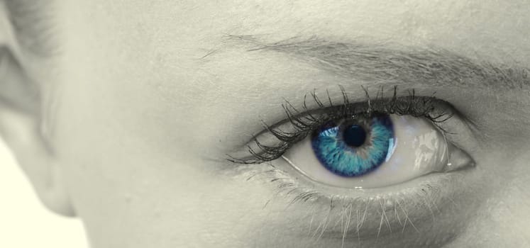 blue abstract eye closeup