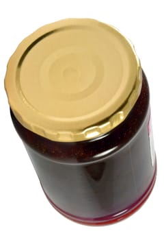 Jam jar isolated over white surface