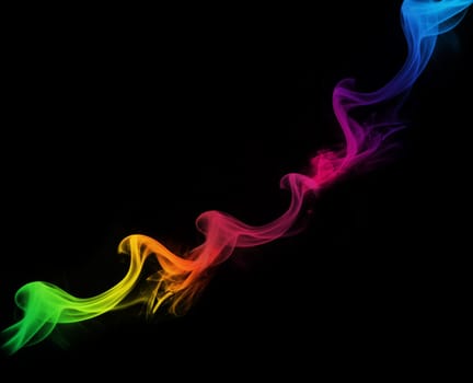 abstract colorful smoke on black background