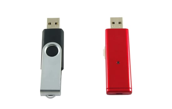 Two styles of memory sticks isolated on white