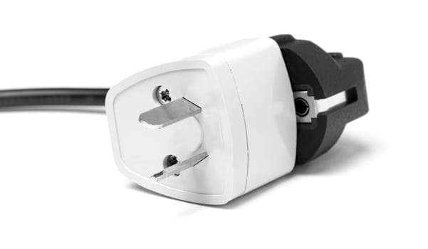 electricity connection adaptor on white