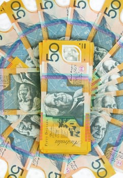 australian fifty dollars notes background