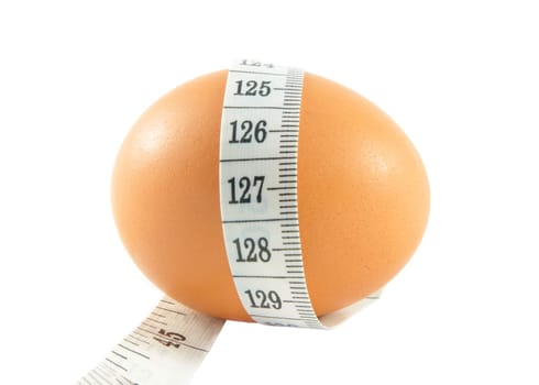 egg with meter isolated on white