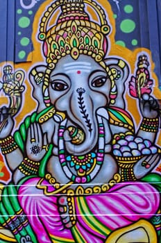 graffiti painting on wall in Melbourne.Hdr shot