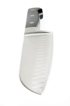 black kitchen knife isolated on white