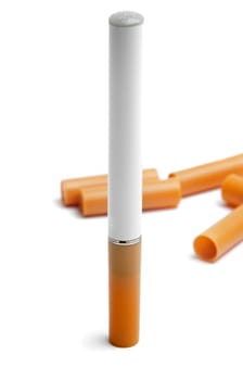 electronic cigarette with filters on white