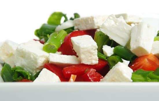 fresh salad with cheese onion and capsicum