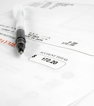 closeup of the bill and pen