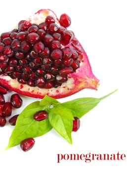 pomegranate on the white background