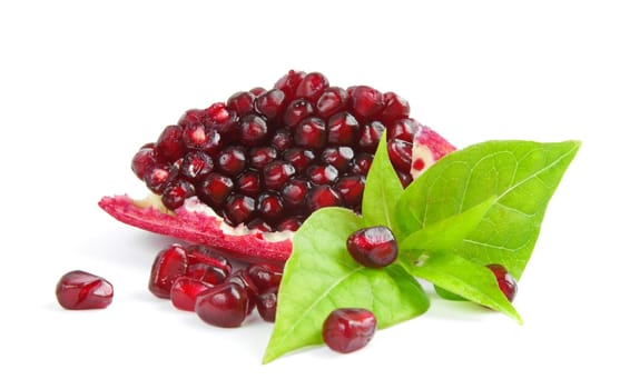 pomegranate on the white background