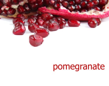 pomegranate on the white background