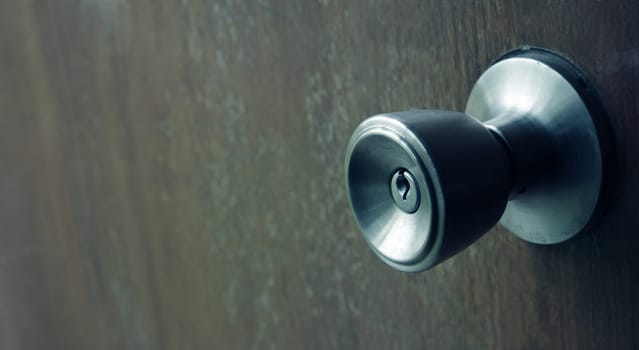 closeup of old rusty door lock.Shallow DOF