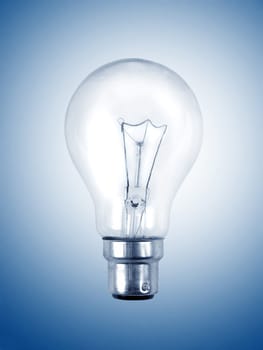 light bulb on the blue surface