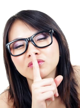 beautiful asian girl with eyeglasses