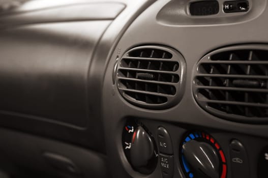 car interior.air conditioner. very shallow DOF