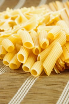raw pasta closeup on table.shallow dof