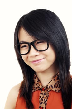 beautiful asian girl with eyeglasses