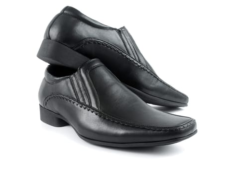 male black elegant shoes on white