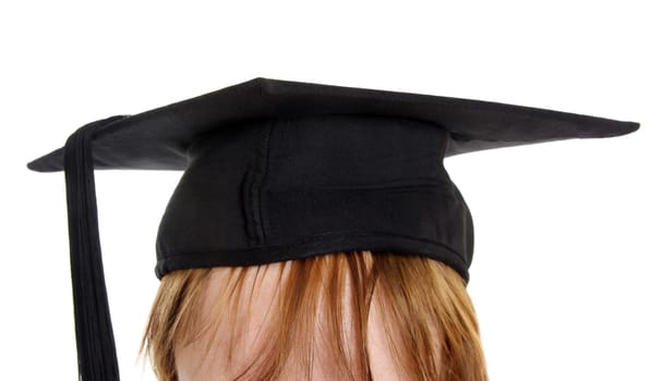 graduation hat on the head closeup
